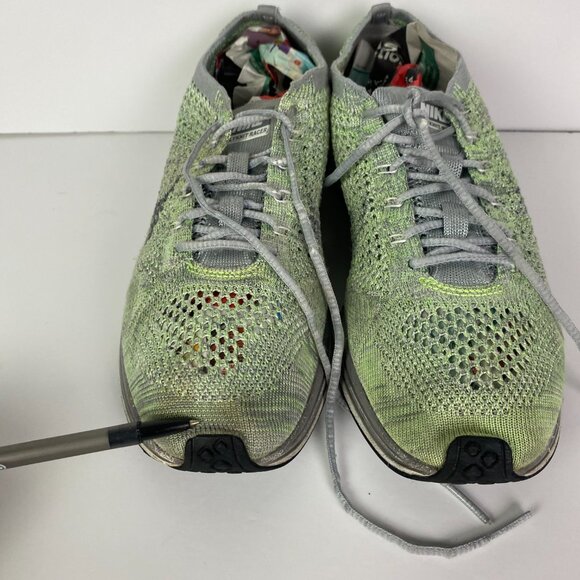 Nike Flyknit Racer Running Shoes Men's 9 Pistachio Green Sneakers 526628 103 - Picture 4 of 16